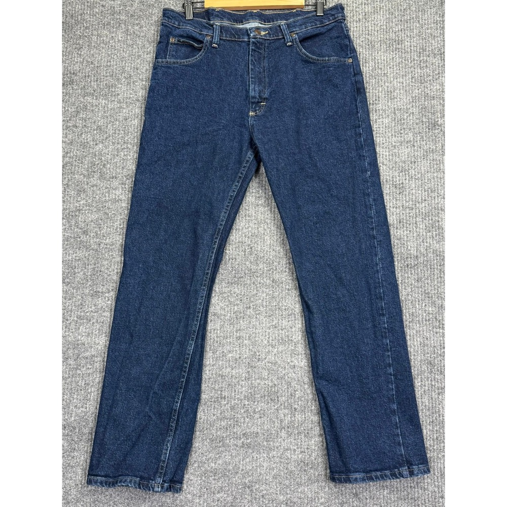 Wrangler Dark Wash Straight Leg Jeans Mens 34x29